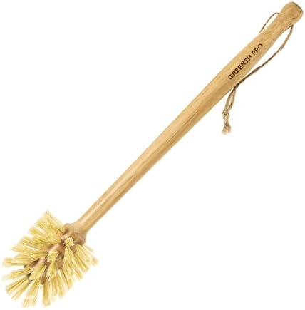 GREENTH PRO Nature Bamboo Bottle Brush with Sisal Bristle - Long Handle Hanging Design Cleaning Brush for Water Bottles Baby Bottles Sports Bottles Glasses Water Glasses Wine Glasses by GREENTHPRO
