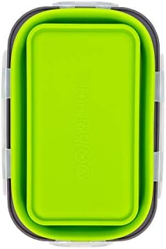 CARTINTS Set of 3 Collapsible Food Storage Containers with Lids, Collapsible Silicone Bowls, Silicone Lunch Containers, For Meal Prep, Camping, Travel, Microwave and Freezer Safe,500ml,Green - Image 6
