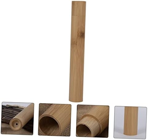 PartyKindom 2pcs Portable Travel Toothbrush Case Holder Bamboo Toothbrush Storage Container Waterproof and Lightweight for Outdoor Camping Hotel Use - Image 4