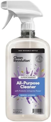 Clean Revolution SuperCharged All Purpose Cleaner Refill with Smart Probiotic + Enzyme Complex, Multi-Surface Kitchen Bathroom & Floor Cleaner, Seaside Lavender, 18 oz (Pack of 1) by CleanRevolution
