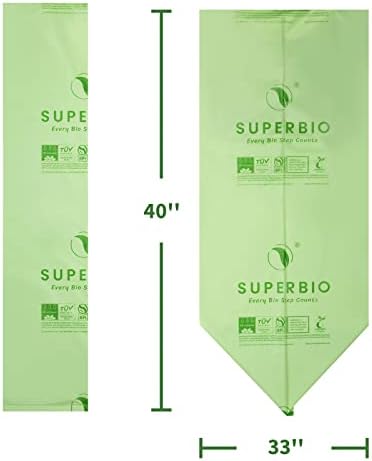 SUPERBIO 33 Gallon Compostable Yard Waste Bags, 40 Count - Image 3
