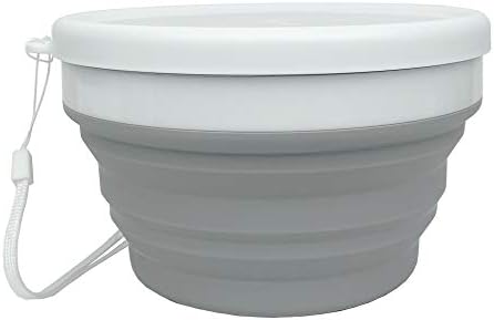 CARTINTS Silicone Collapsible Food Storage Containers with Lids Collapsible Containers Ideal for Travel and Camping, Hiking,32oz/950ml (Grey) - Image 2