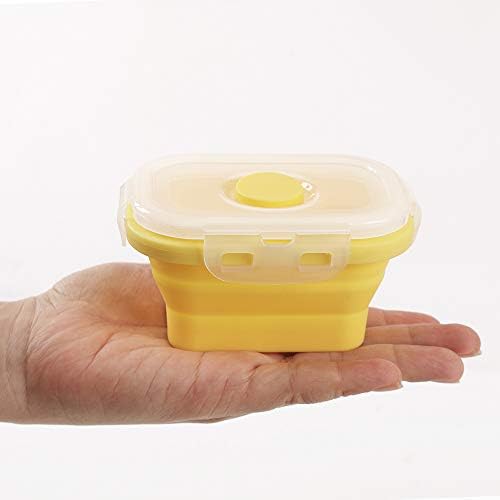 Collapsible Silicone Food Storage Container, Portion Control Container with Clip-on Lid, Stackable, Space Saving, Microwave/Fridge/Freezer/Dishwasher Safe, 5 Oz, Pack of 4 - Image 3