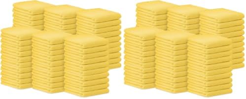 Avalon Towels Bar Towels (Pack of 120) Size 14x17 Inches – 100% Cotton, Absorbent and Reusable Cleaning Rags, Multipurpose Cleaning Towels, Terry Cloth Rags, Durable Shop Rags (Yellow) by AvalonTowels