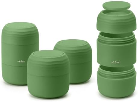 Lotour PLA Travel Toiletry Jars, Containers, Matcha Green 4 Pack 1oz & 2oz by Lotour