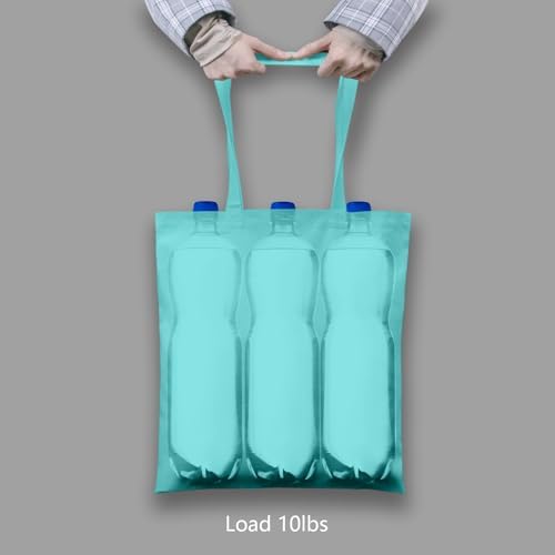 TOPDesign 12-Pack Economical 16"x15" Aqua Blue Cotton Tote Bags, Lightweight Medium Reusable Grocery Shopping Cloth Bags, Suitable for DIY, Advertising, Promotion, Gift, Activity - Image 6