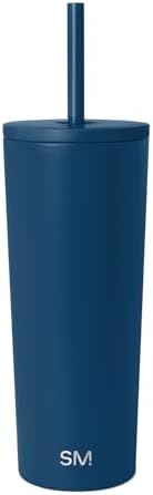Simple Modern Iced Coffee Tumbler, Insulated | 24oz | Blue by Unknown