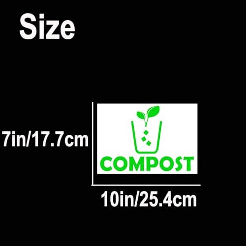 Trash Recycle Compost Stickers Set of 3 Recycle Sticker Vinyl Decal for Recycle Bin, Compost Bin, Trash Can Symbol to Organize Garbage containers Trash Can (Compost White, 10x7inch) - Image 4