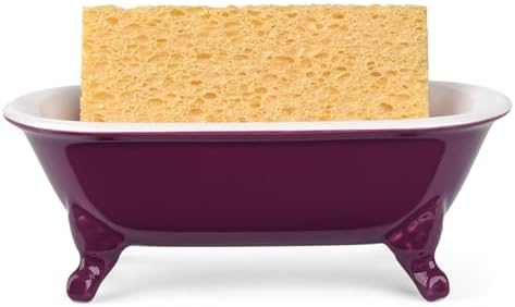 6.5" Mini Clawfoot Bathtub Soap Dish,Bar Soap Holder,Burgundy - Image 3