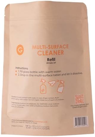 Multi-Surface Cleaner Refill Tablets, 24 Pack – Just Add Water – Plastic-Free Concentrated Cleaner for Glass, Tile, Stainless Steel & Counters – Refills Any Spray Bottle – Orange Scent - Image 3
