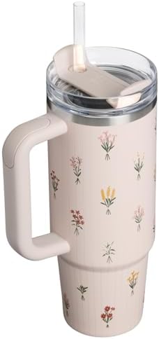 STANLEY Quencher H2.0 Flow State Tumbler, 30 oz, Rose Quartz Bouquets - Image 3