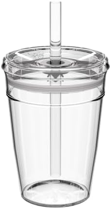 KeepCup Cold Cup - Clear Plastic, Reusable Ice Coffee Tumbler with Lid and Straw - Tall 12oz (340ml) by KeepCup