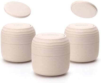 Lotour Refillable Containers, Travel Toiletry Jars, Beige 1oz 3 Pack by Lotour