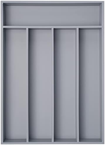 Besilord Bamboo Silverware Holder - Drawer Organizer with 5 Slots (Gray) by Besilord
