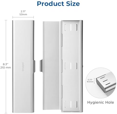 2 Pack Wider Aluminum Toothbrush Travel Case, Portable Travel Toothbrush Holder, Durable Manual Toothbrush Box Container for Traveling, Bathroom, Camping, Business Trip - Image 5