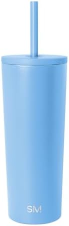 Simple Modern Iced Coffee Tumbler, Insulated | 24oz | Blue by Unknown