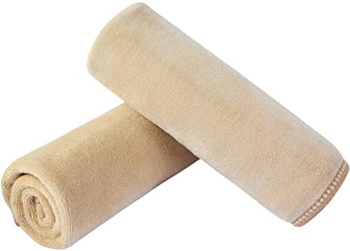SINLAND Microfiber Facial Cloths Fast Drying Washcloth 12inch x 12inch (2pack, Cream) by SINLAND