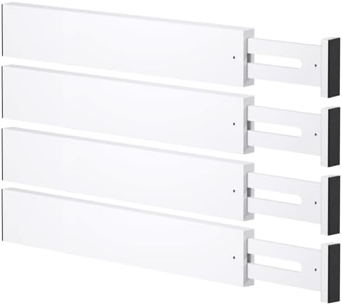 Bamboo Drawer Dividers, Adjustable Drawer Organizers, Fits 17.6–21" Drawers by Ryqtop