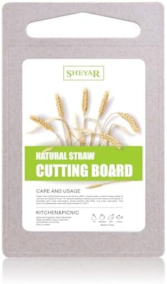 Cutting Board for Kitchen, Wheat Straw Fiber Cutting Board, Dish Washer Safe, w/Juice Grooves for Meat, Veggies, Easy Grip Handle, Non-slip Surface Eco-friendly Serveware Accessories （10‘x6.3’） by zzsbrm