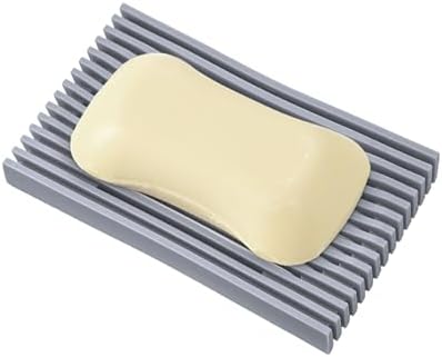 Aoheuo Modern Minimalist Soap Dish (1Pack),Drainage Silicone Soap Holder,5.5 Long by 3.15 Wide,0.55 inches high,Used for Kitchen,Bathroom,and Bar Sink(Incanus) by Aoheuo