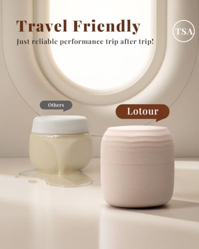 Lotour Plant-Based Travel Jars Containers, Beige 4 Pack 1oz & 2oz - Image 4