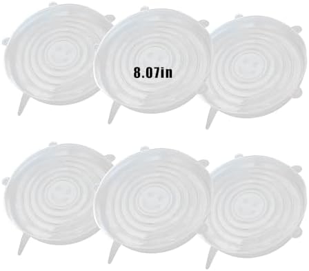 Silicone Stretch Lids, 6 Pcs, 8.07in by Zisqerts