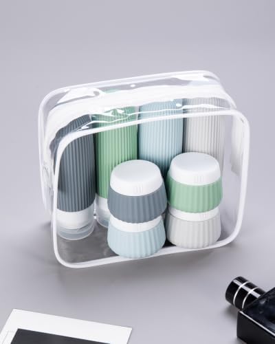 Mrsdry Travel Bottles for Toiletries 8 Pack, Tsa Approved Travel Size Toiletries 3 oz, Travel Containers for Toiletries, with Clear Bag, Leak Proof Silicone Squeezable Travel Essentials Creams Jars - Image 6