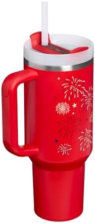 STANLEY Quencher H2.0 Flow State Tumbler, 40 oz, Chili Red Fireworks - Image 3