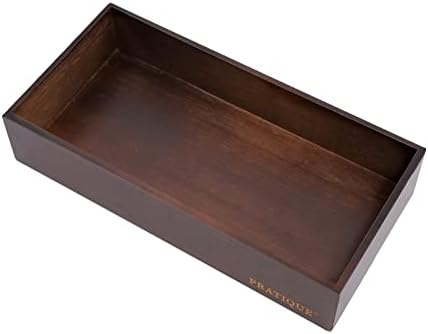 PRATIQUE Bamboo Drawer Organizer - Kitchen Utensil Organizer Silverware Tray Cutlery Holder，Office Desk Supplies and Accessories,12 * 5.9 * 2.6,Nut-brown by PRATIQUE