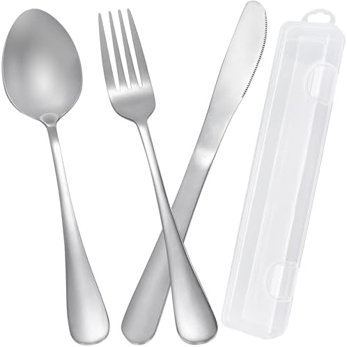 Travel Utensils with Case Stainless Steel Knife Fork Spoon Set by Unknown