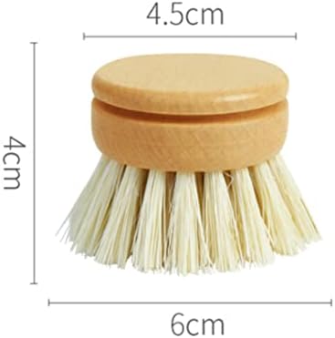 Bamboo Scrub Brush, Eco-Friendly Dish Brush, Replacement Heads 5 Pieces Natural Sisal Hemp and Beech Wood Scrubbing Brushes Kitchen Sink Cleaning - Image 2