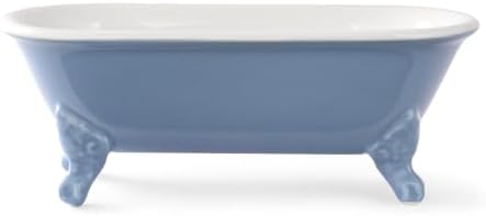 6.5" Ceramic Mini Clawfoot Bathtub Soap Dish,Bar Soap Holder,Blue - Image 5