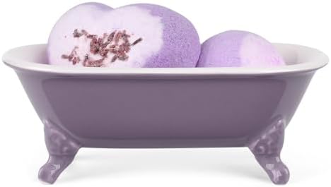 6.5" Mini Clawfoot Bathtub Soap Dish,Bar Soap Holder,Lavender by NEWHENGS