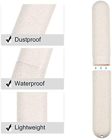 VOCOSTE 2Pcs Toothbrush Case, Green & Beige - Image 3