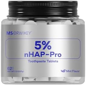 MSDRWIKEY Fluoride‑Free Toothpaste Tablets, 5% nHAP‑Pro Chewable Toothpaste Tabs, Zero‑Waste Travel Oral Care Tablets for Adults, Mint Flavor by MSDRWIKEY