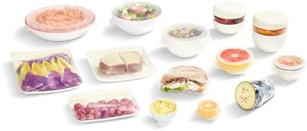 W&P Sustainable Kitchen Set, 14 Pieces (Seal Tight Bowls, Silicone Bags, Stretch Lids & Stretch Wrap) Non-Toxic, Microwave-Safe, Dishwasher-Safe - Image 4