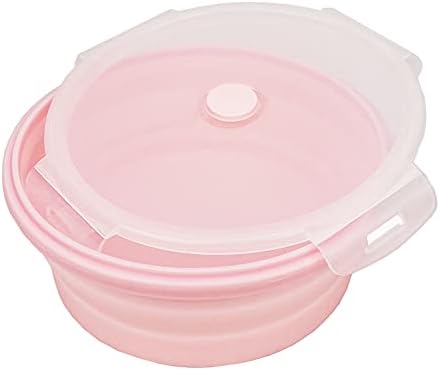 CARTINTS Silicone Collapsible Food Storage Containers-Prep/Storage Bowls with Lids – Set of 4 Round Silicone Lunch Containers – Microwave and Freezer Food Containers(pink) - Image 5