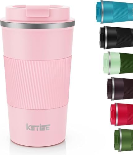 KETIEE 12oz Travel Mug, Insulated Coffee Cup with Leakproof Lid by KETIEE