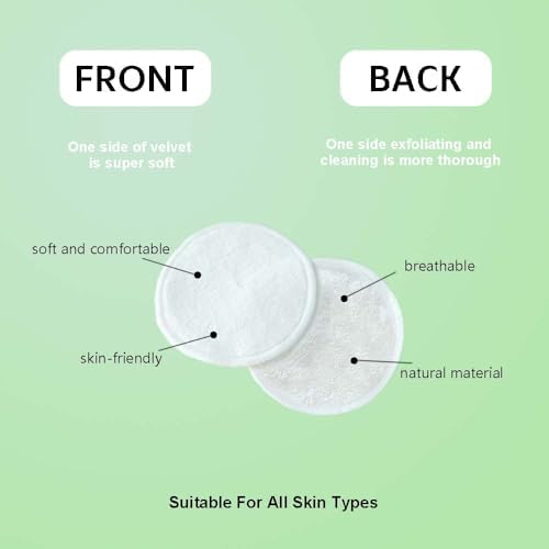 28 Pack Reusable Makeup Remover Face Pads with Laundry Bag Washable Soft and Comfortable Cleaning Face Skin,Washable Bamboo Cotton Rounds White - Image 3