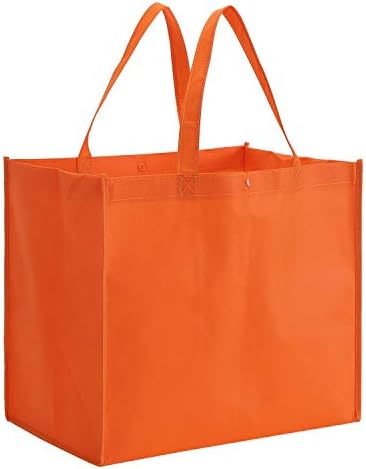 Tosnail 12 Pack Reusable Grocery Shopping Bags, Large Foldable Tote Bags Bulk, Fabric Bags with Long Handle for Shopping Groceries Clothes - Purple, Orange, Pink - Image 6