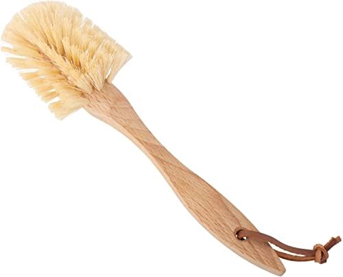 Redecker Dish Brush, Tampico Fiber, Curved Handle – Wrap-Around Bristles for Full Coverage Cleaning, Made in Germany by Redecker