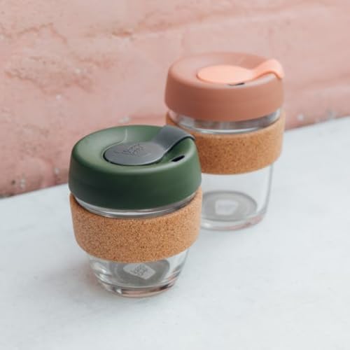 KeepCup Brew Cork, Reusable Glass Tumbler with Natural Cork, Tall Coffee Cup 12oz / 340ml - Frappe - Image 6