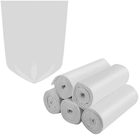 Inwaysin Mini Garbage Bags - 1.2 Gallon Compost Trash Can Liners, 125 Count White by Inwaysin