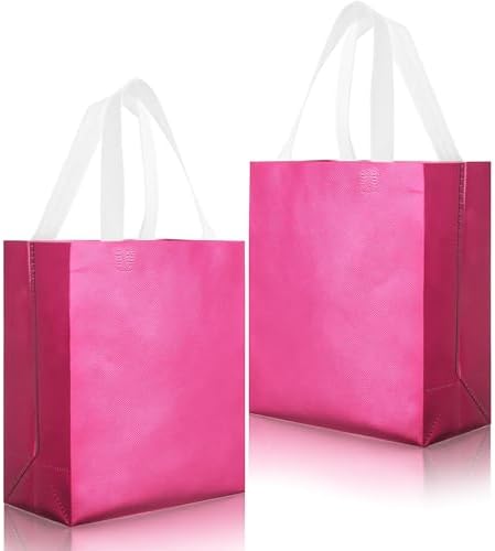 Eccliy 80 Pcs Reusable Gift Bags, Medium, Hot Pink by Eccliy