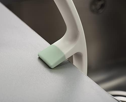 Joseph Joseph Edge Dish Brush with Integrated Sink Rest, Light Stone/Sage - Image 3