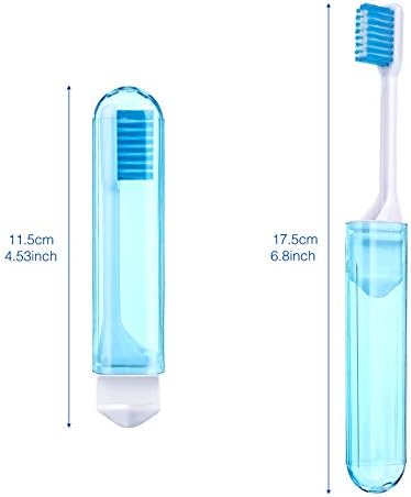 Patelai 4 Pcs Travel Toothbrush Mini Foldable with Case,Bright Color - Image 2