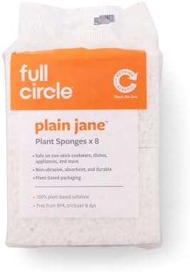 Full Circle 100% Plant-Based Cellulose Sponges, Natural Sponge, Pack of 8 - Image 2