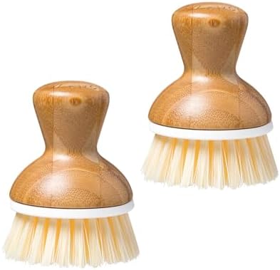Full Circle Bubbly Palm Brush, Dish Scrub Brush for Nonstick, White, 2pk by FULLCIRCLE