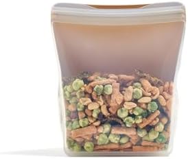W&P Porter Silicone Reusable Storage Bag, Sandwich (36oz Stand-Up), Oat, Food Storage Container, Microwave and Dishwasher Safe, Easy Cleaning by Unknown