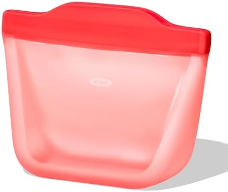 OXO Good Grips Silicone Reusable Bag - Stand-Up Snack (12 oz), Watermelon by Unknown